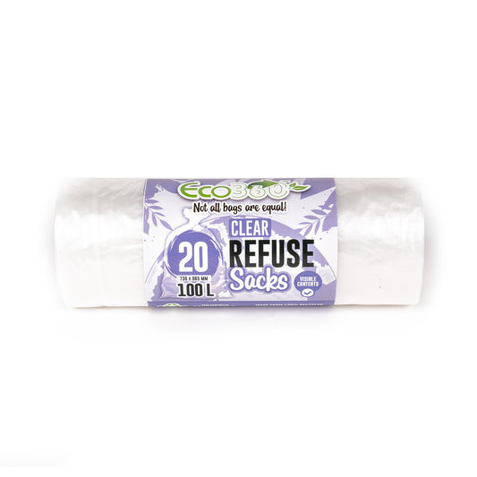Eco Bag 20 Clear Recycling Bags 100L 88 Gauge