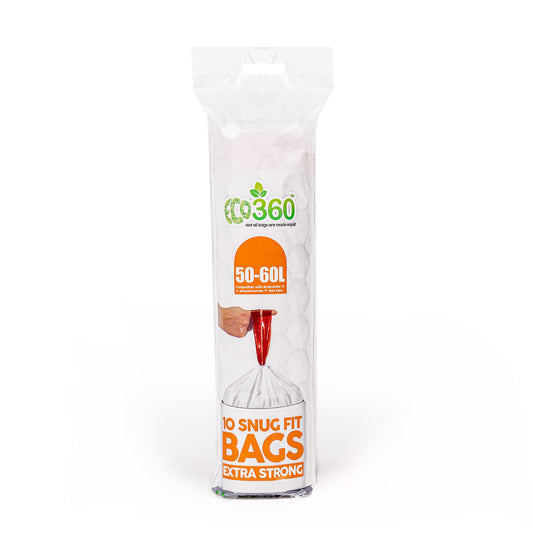 Eco360 Extra Strong Kitchen Drawstring Bin Liners 50-60Litre